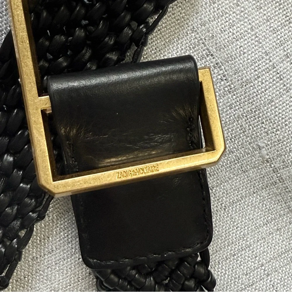 Zadig & Voltaire La Cecilia Obsession Belt Noir OS Braided leather C Buckle